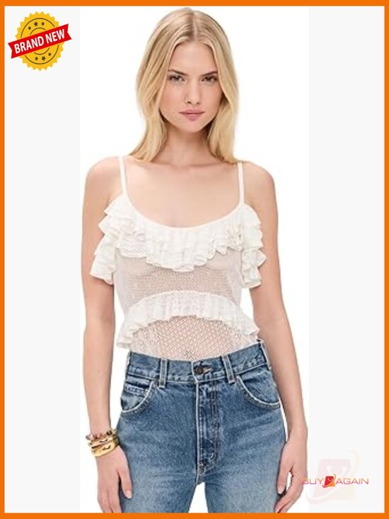 Other - Women's Pointelle Knit Bodysuit Ruffle Sleeveless